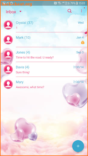 Valentines Day 2019 skin for Handcent Next SMS screenshot