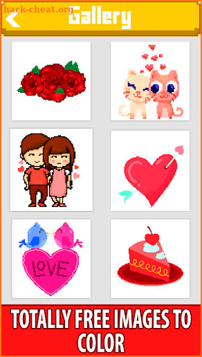 Valentines love color by number-Pixel art coloring screenshot