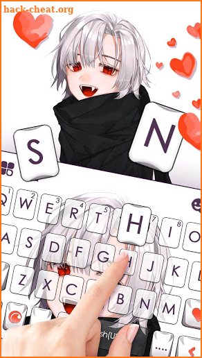 Vampire Boy Red Heart Keyboard Theme screenshot