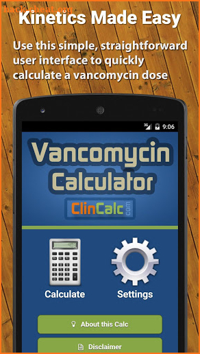 Vancomycin Calculator ClinCalc screenshot
