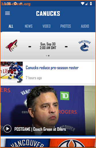 Vancouver Canucks screenshot