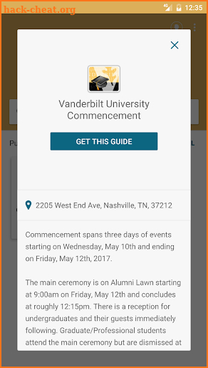 Vanderbilt Event Guides screenshot