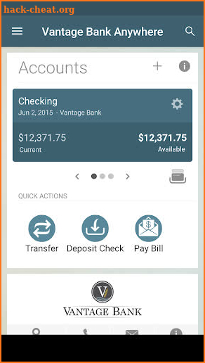 Vantage Bank Anywhere screenshot