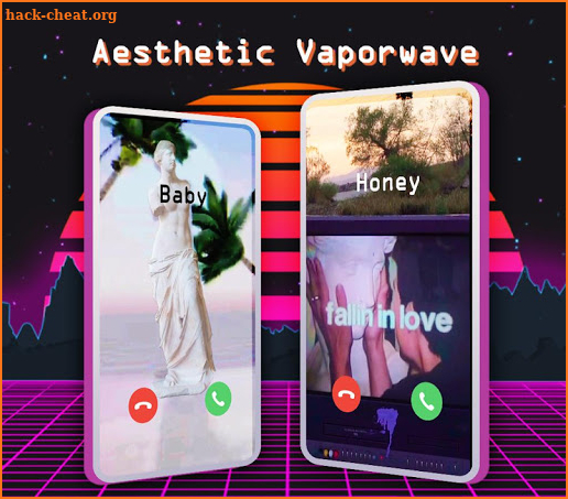 Vaporwave Call Flash: Retro Aesthetic Phone Screen screenshot