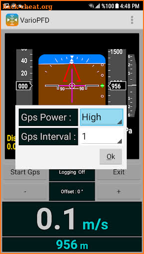 Variometer Primary Flight Display screenshot