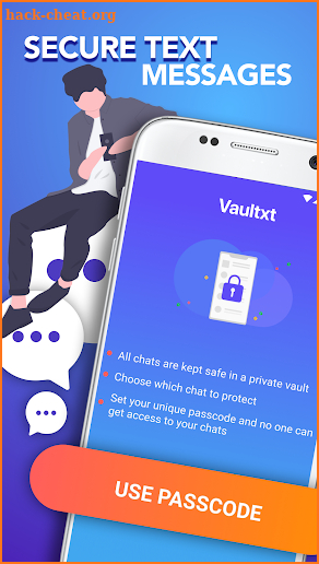 Vaultxt secure chat: passcode lock private message screenshot