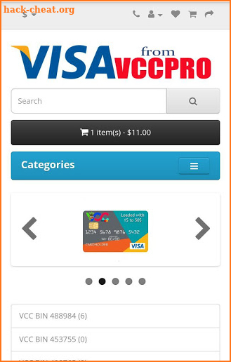 VCC PRO Virtual Card screenshot