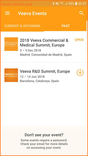 Veeva Global Events screenshot