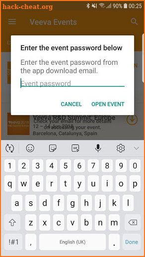 Veeva Global Events screenshot