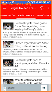Vegas Golden Knights All News screenshot