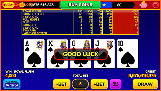 Vegas Video Poker screenshot