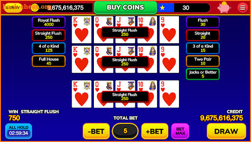 Vegas Video Poker screenshot