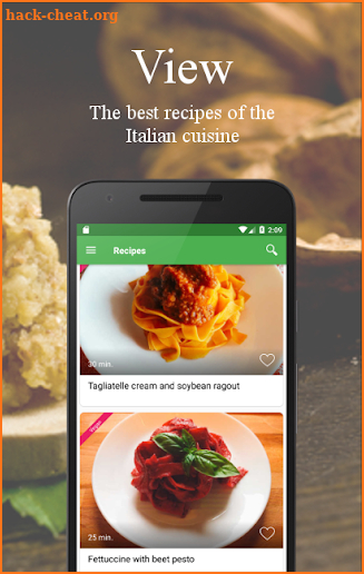 Vegetarian and vegan recipes from Italian cuisine screenshot
