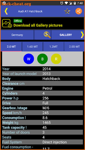Vehicle Information screenshot