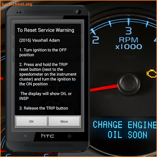Vehicle Service Reset Oil screenshot