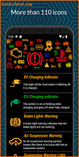 Vehicle Warning Lights screenshot