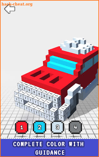 Vehicles 3D Color by Number - Voxel Coloring Pages screenshot