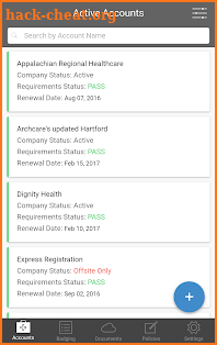 Vendormate Credentialing screenshot