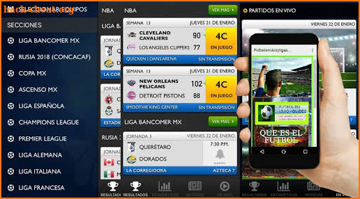 Ver Futbol En vivo Y Ligas Del Mundo Guia Celular screenshot