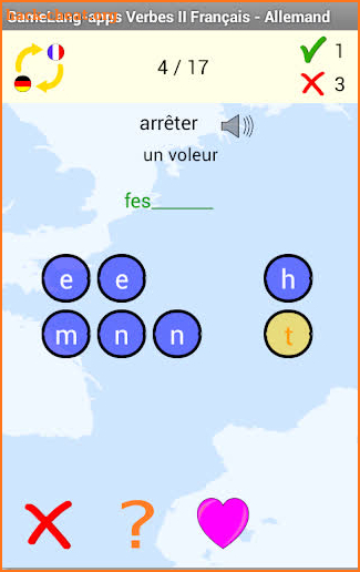 Verbs A1 A2 French - German screenshot