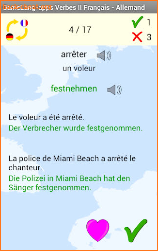Verbs A1 A2 French - German screenshot