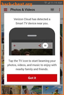 Verizon Cloud screenshot
