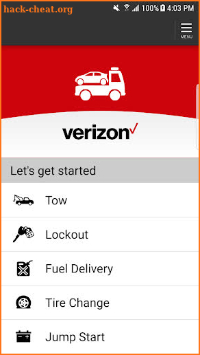 Verizon Roadside Assistance screenshot