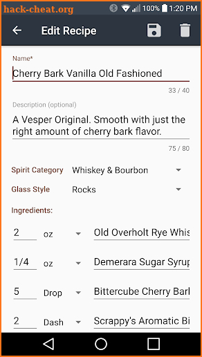 Vesper - Cocktail Recipe Book screenshot