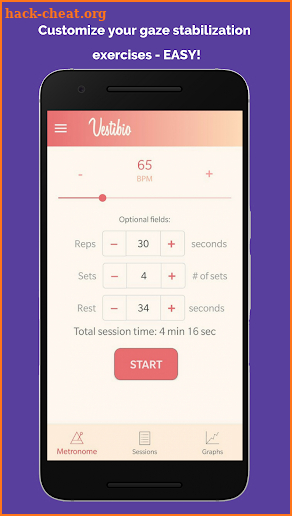 Vestibio - Metronome App for Vertigo Exercises screenshot