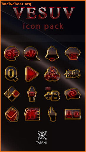 Vesuv icon pack red glow gold black screenshot