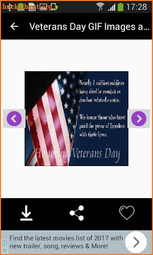 Veterans Day GIF Images and New Messages List screenshot