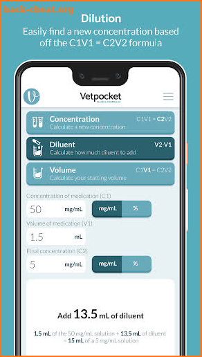 Vetpocket Fluids & Formulas screenshot