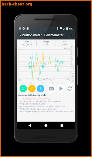 Vibration meter - Seismometer screenshot
