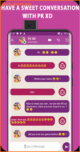 video call, chat simulator and game for pk xd screenshot
