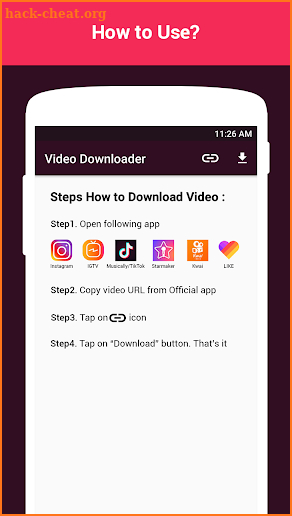 Video Downloader for Musically | Tiktok | Instag screenshot