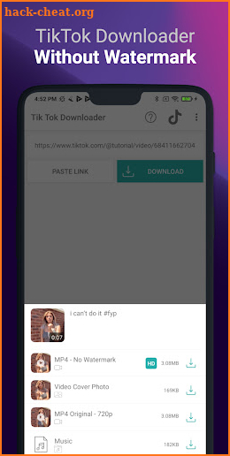 Video Downloader For TikTok No Watermark & Songs screenshot