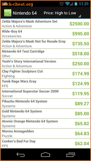 Video Game Price Charts screenshot