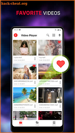 Video player app screenshot