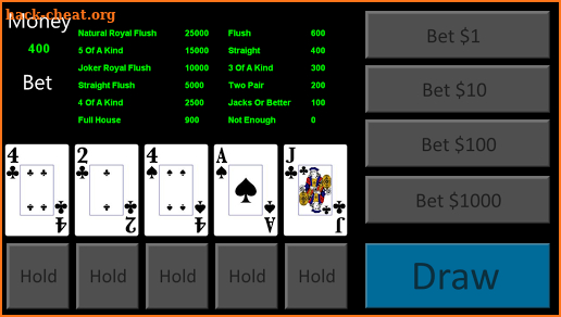 Video Poker 2015 screenshot