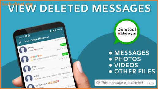 View deleted messages & photo recovery screenshot