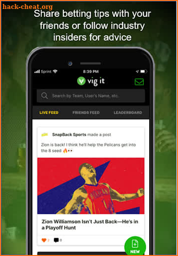 Vig it: Sports Betting Social Network screenshot
