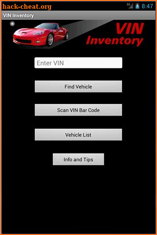 VIN Inventory screenshot