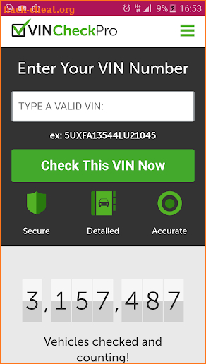 VIN Number Check screenshot
