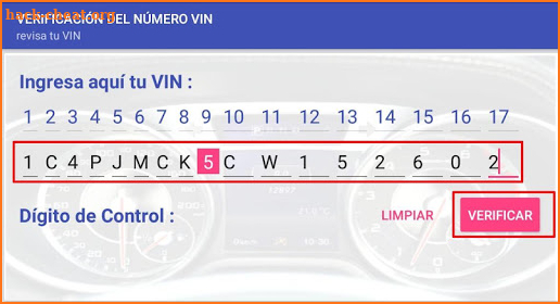 VIN Number Check - APU screenshot