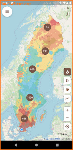 Vindskyddskartan (Shelter Map) screenshot