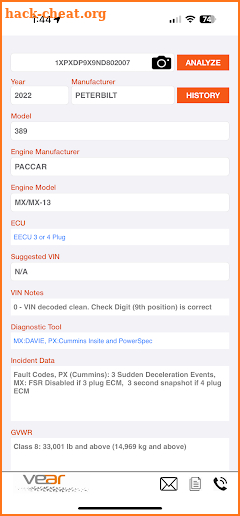 VINTrucks screenshot