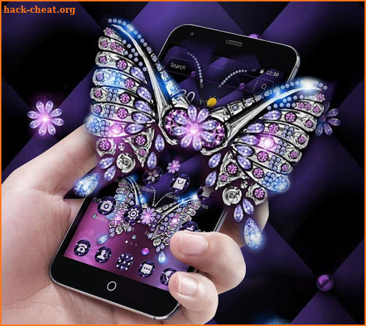 Violet Diamond Butterfly Leather Theme screenshot
