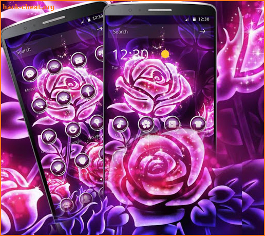 Violet Glitter Rose Theme screenshot