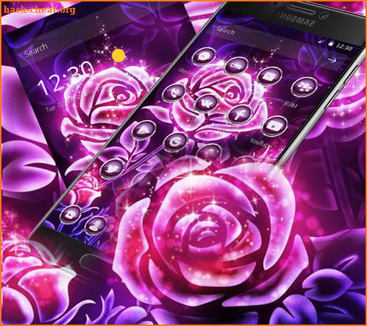 Violet Glitter Rose Theme screenshot