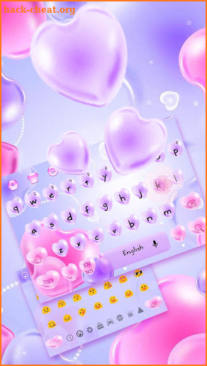 Violet love Bubble Keyboard screenshot